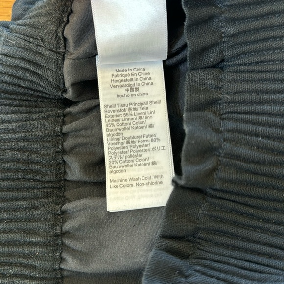 J. Crew Factory Black Linen Cotton Scalloped Skirt Size 6 NWT - Picture 5 of 6